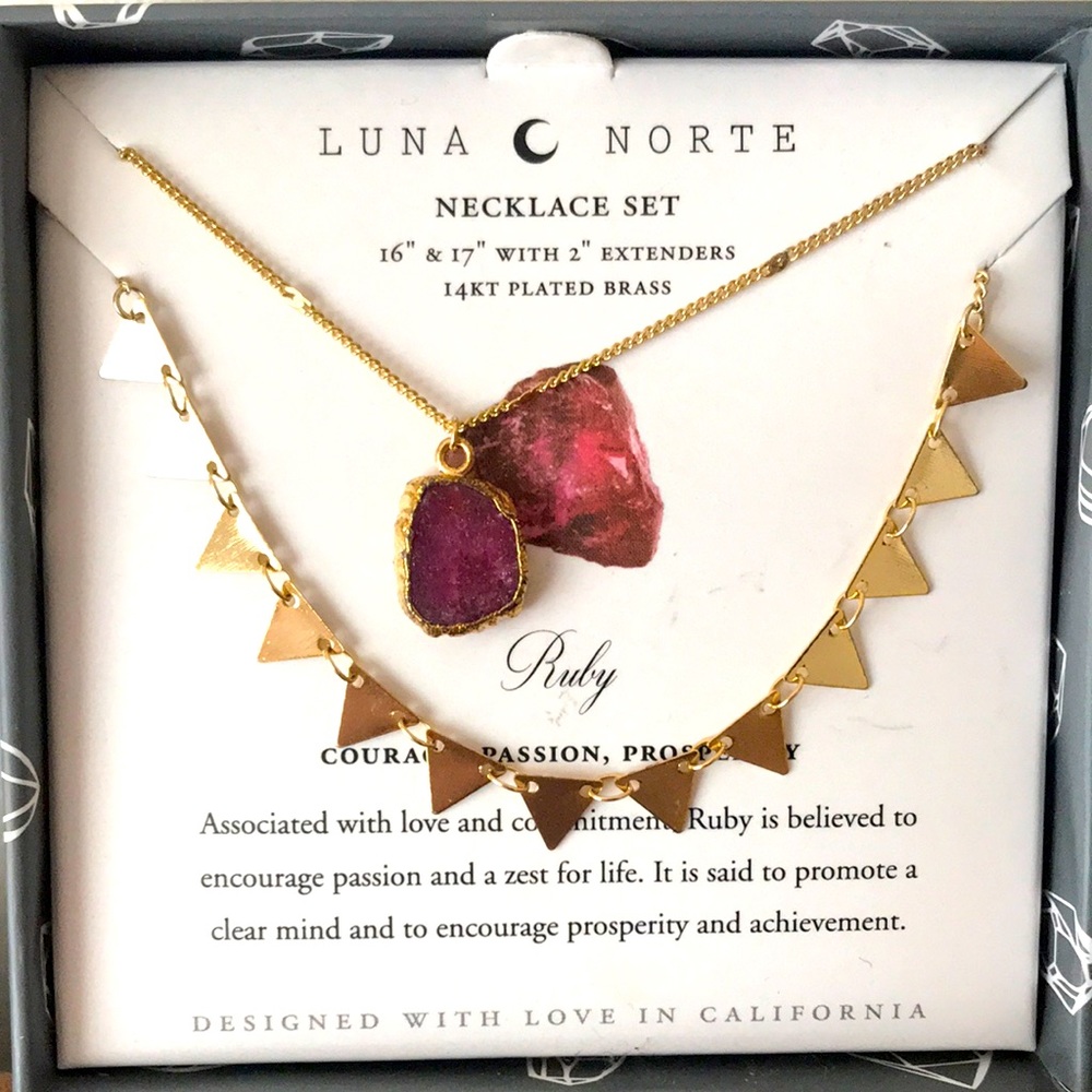 Luna Norte birthstone necklaces nib